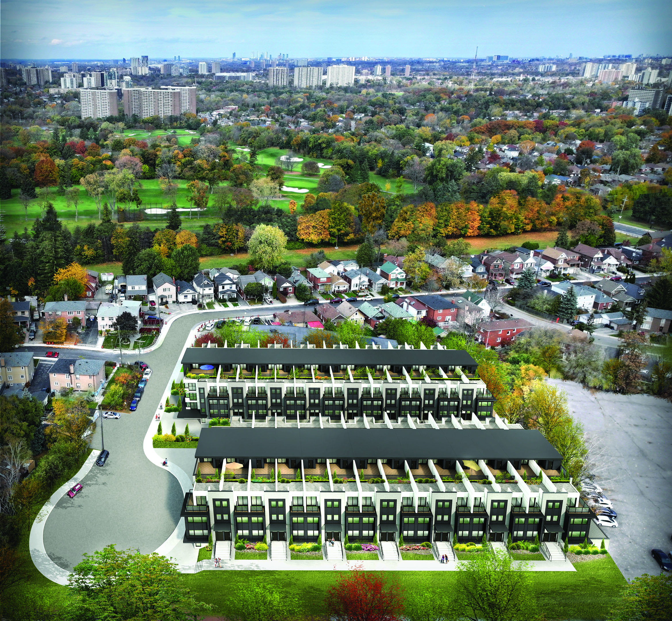 Aerial view of the Lambton Mills community