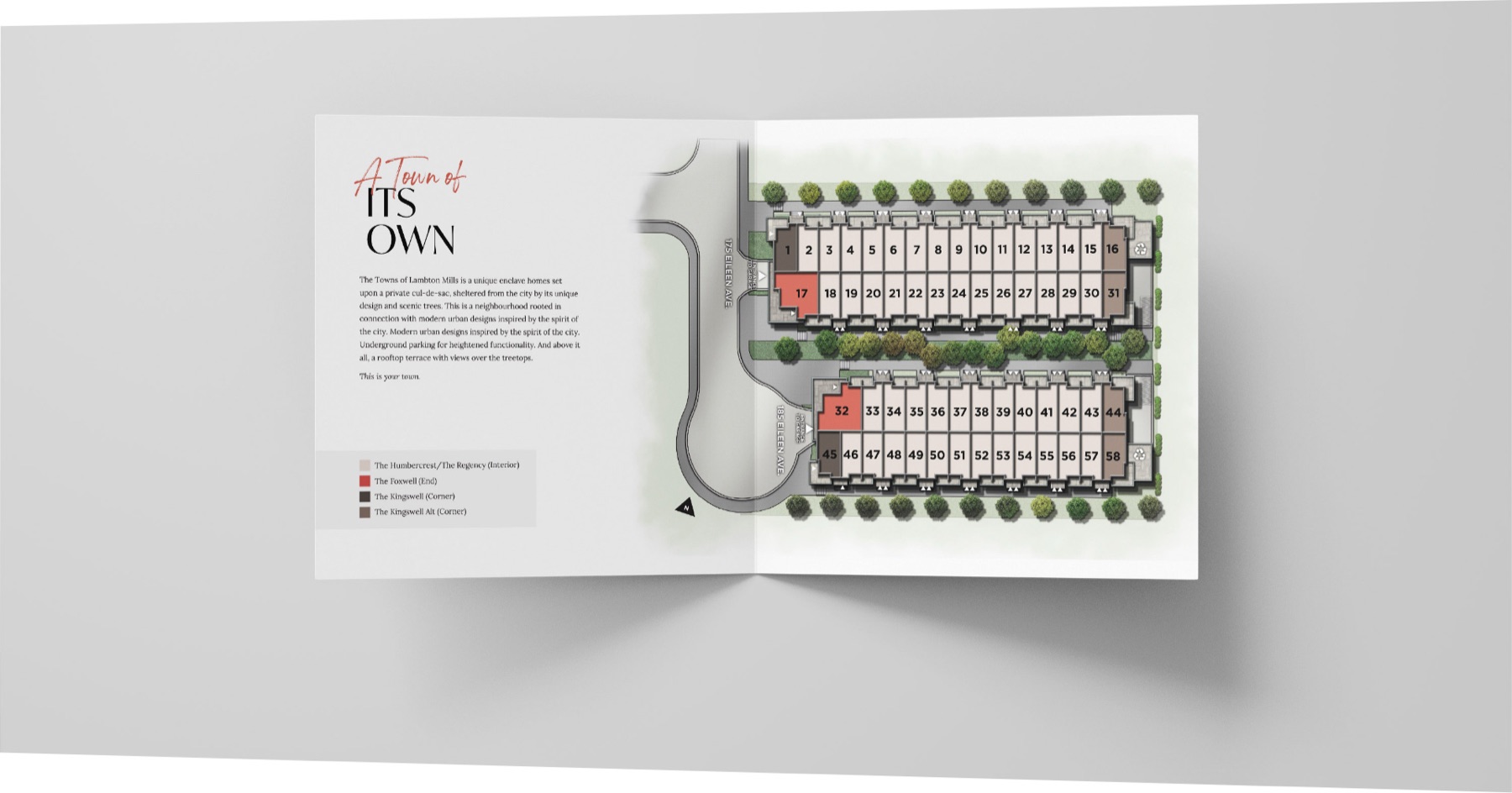 Artist’s site plan of the Lambton Mills community