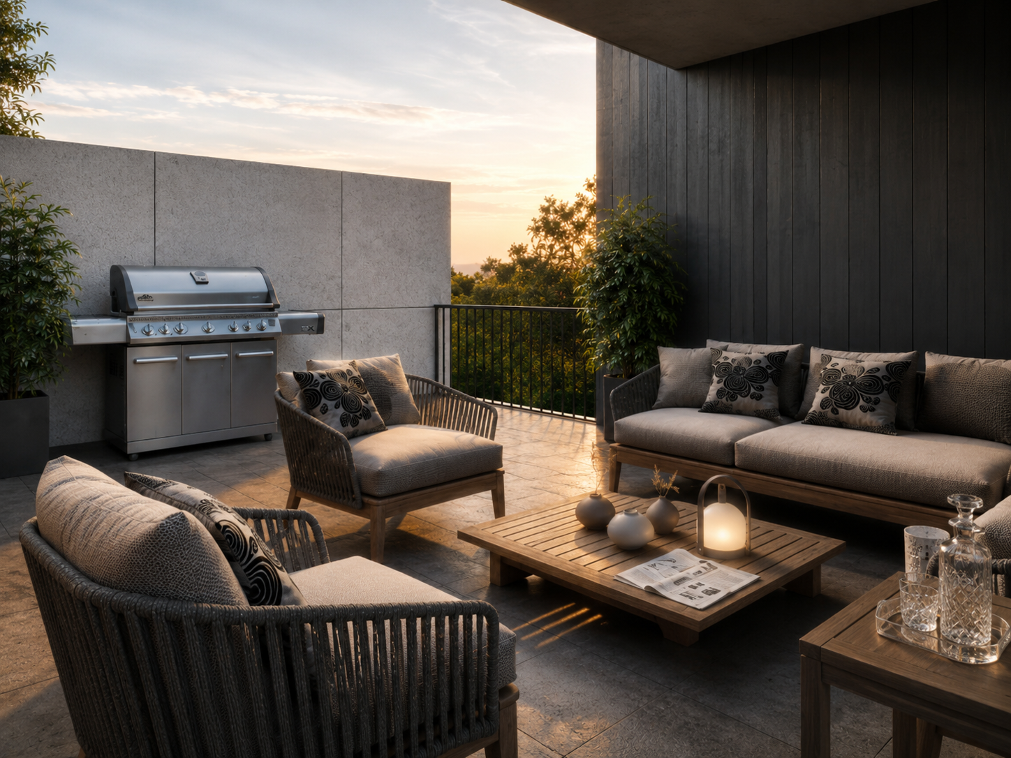 Private rooftop terrace at Lambton Mills